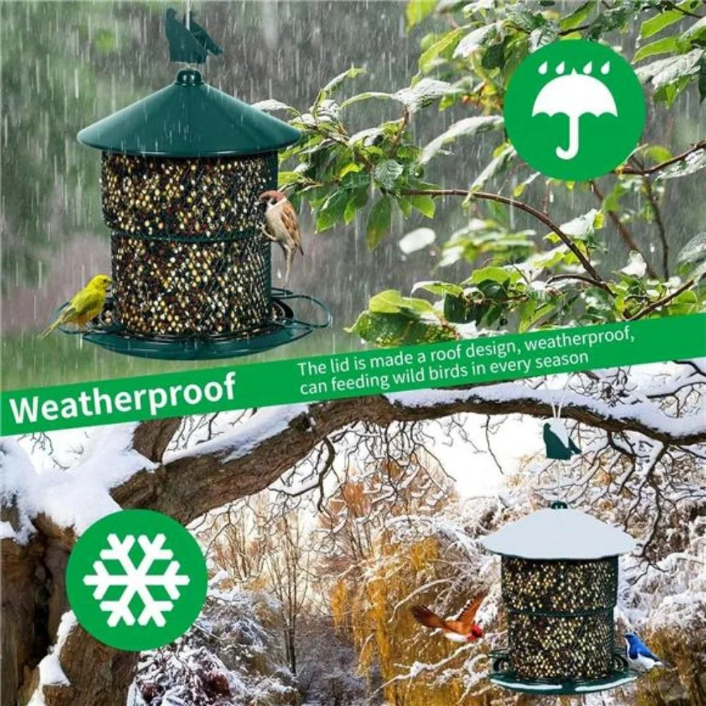 Wild Bird Feeders Outside Hanging for Wild Birds, Large Metal Bird Feeders